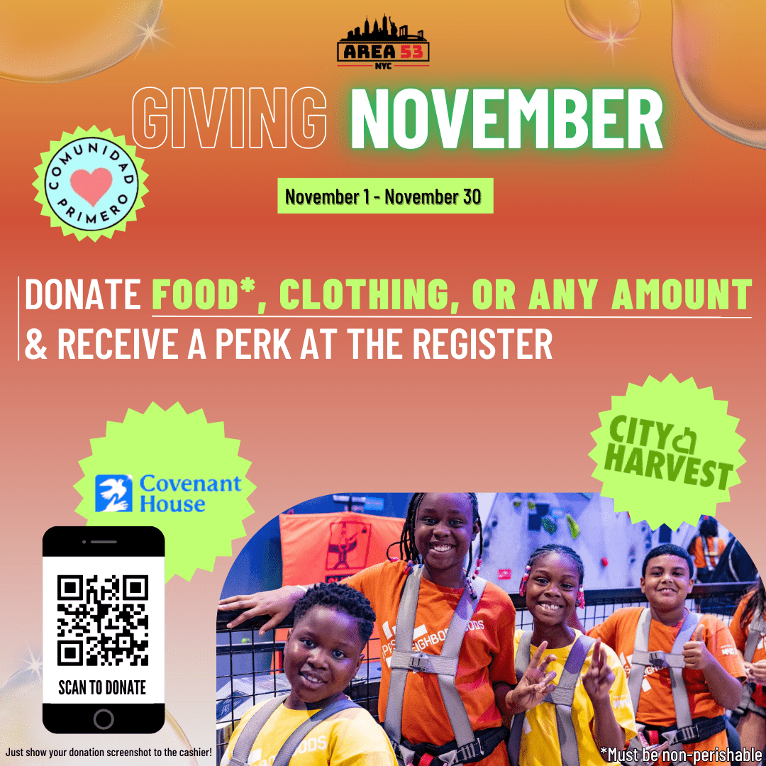 Giving November! From November 1st to November 30th! Donate non-perishable food, clothing or any amount of money and receive a perk at the register. Just show your donation screenshot to the cashier. Click to donate now!